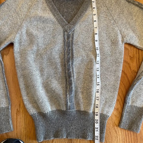 Vintage Fay’s Closet V-Neck Wool Angora Sweater Gray Women’s Size Small - Picture 8 of 10